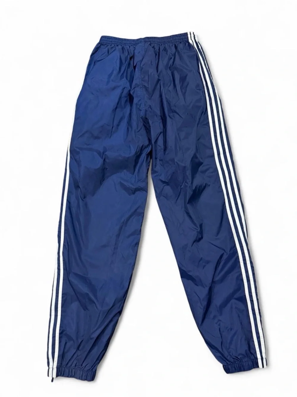 Vintage 90s Adidas Team Nylon Windbreaker Track Pants Navy Blue Baggy Y2K Size L